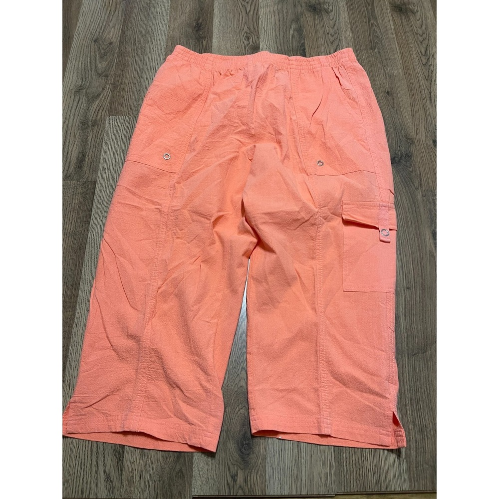 Hillard & Hanson Pants, Women's Size Large, Coral, Capri, Stretchy Waist